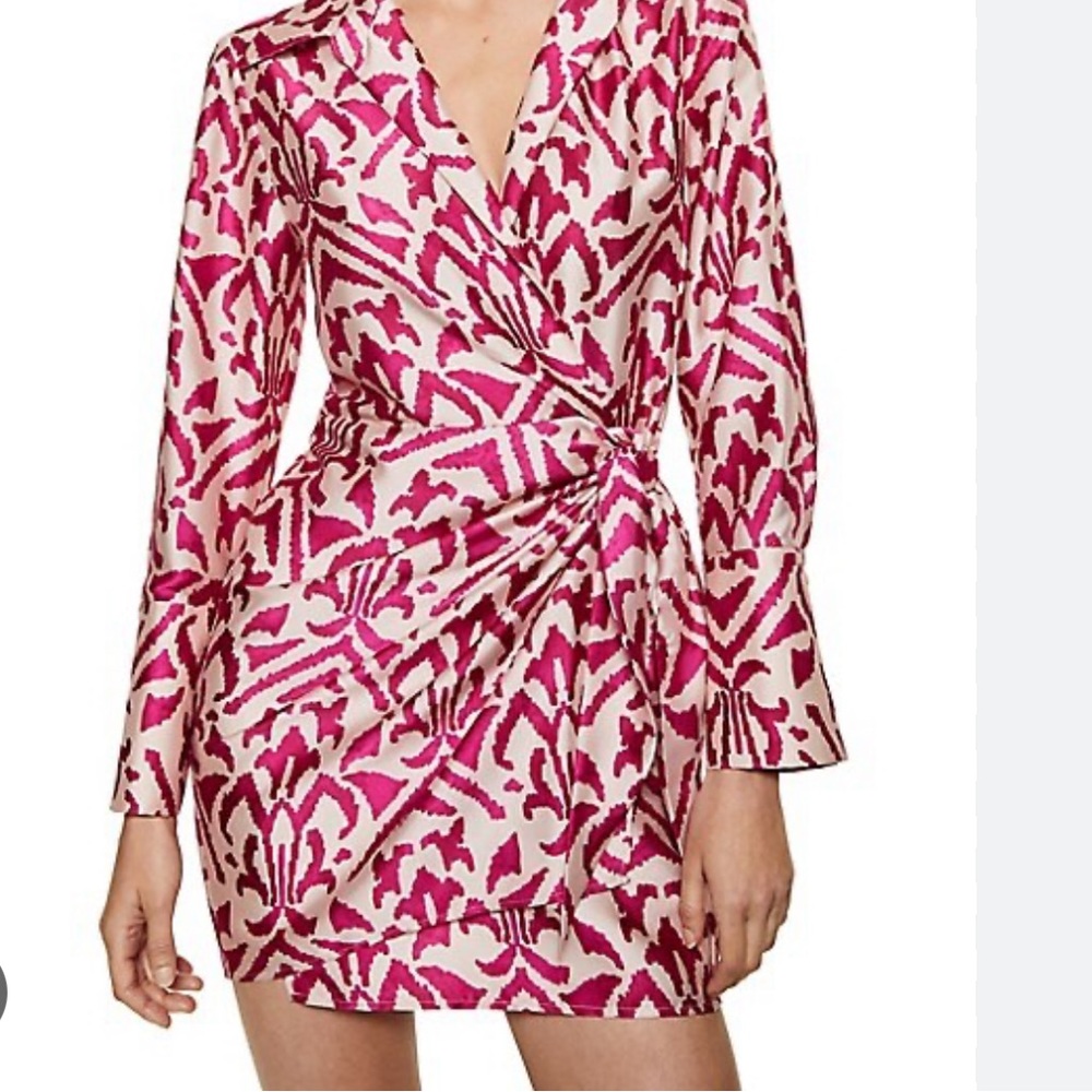 Mango Wrap Satin Mini Dress Size Medium